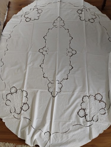 Tischdecke richelieu 160x220 - tischdecke,