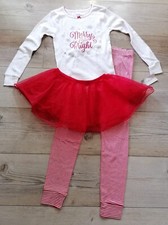 *Carter's* Schlafanzug Pyjama 3 teilig rot weiß mit Tüllrock 6 116/122 NEU