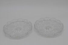2er Set Dessertschalen Kuchenteller Bleikristall Kristallglas Rosenmuster geätzt