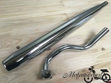 SET (OS) Auspuff + P3 Krümmer Flansch Hercules Prima M 2 3 4 5 Chrom Mofa 28mm 