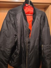 US Pilotenjacke, Bomberjacke schwarz orange gefüttert Gr. 3-4 xl