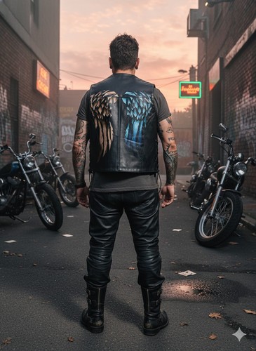 Bikerjacke echtleder flügel - bikerjacke,
