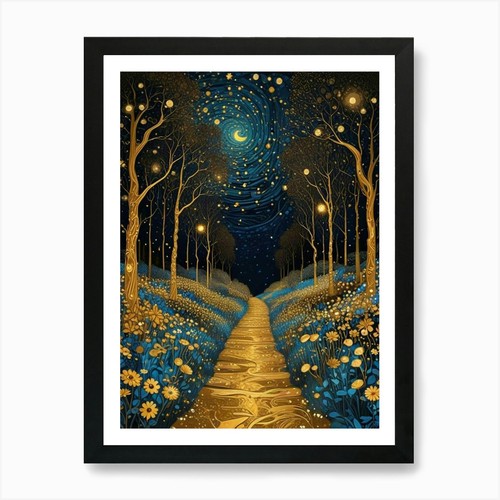 Sternennacht wald von klimt - wald,