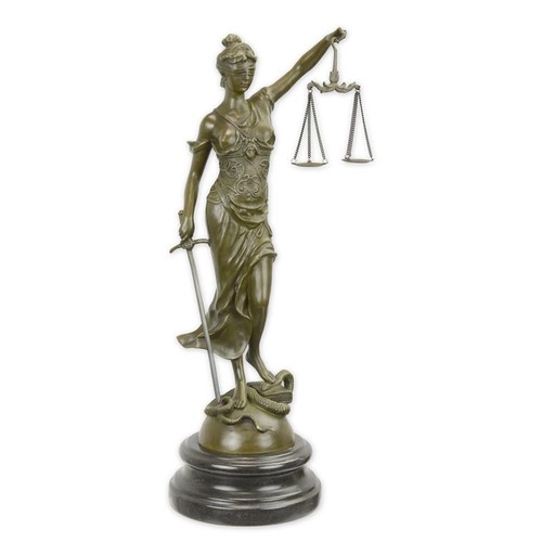 Bronzefigur justitia 44 7 - h., 44,7