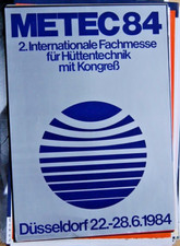 Plakat METEC 1984 Düsseldorf Messe Hüttentechnik Original DIN A2 Top!