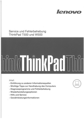 Lenovo thinkpad t500 - lenovo,