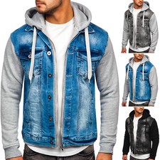 Jeansjacke Sweatjacke Jacke Übergangsjacke Classic Casual Herren Mix BOLF Motiv
