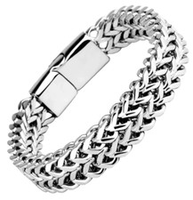 Herren Armband Edelstahl  - zweireihige Kette - Modern /Elegant - 21cm / 8mm