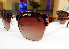 Nerd Streber Sonnenbrille Retro Brille Gold Leopard Braun Verlauf N 1