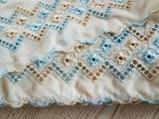 1m Spitze Spitzenband Rest Festonspitze Borte Lochstickerei (1,49€/m) Creme MW