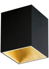 Eglo LED Decken Wand Lampe Leuchte POLASSO Aluminium schwarz gold 10x12 cm