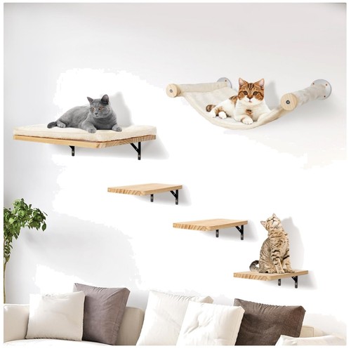 Katzen kletterwand set holz - kletterwand,