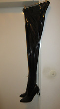 Stiefel Hosenstiefel Overknee Crotch Lack schwarz langer Schritt-RV Gr. 41