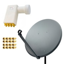 PremiumX SAT Anlage 100cm Satelliten Schüssel Aluminium Spiegel Antenne Octo LNB