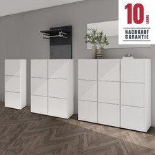 Kommode mit 3 Schränken Schuhschrank weiß holz Schuhkommode Schuhregal NEU!!