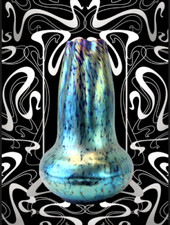 Joh. Loetz Witwe Cobalt Papillon Jugendstil Antike irisierendes Glasvase um 1898