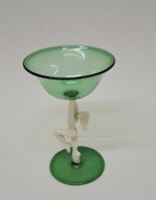 Art Deco, Bimini Likörglas mit Nixe Wien um 1925 hellgrün
