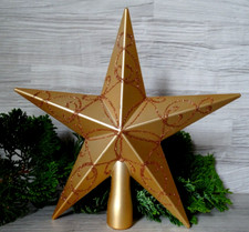 Christbaumspitze-Stern-kupfer-Glitter-Verzierung-ca.20 cm-Baumschmuck-Baumspitze