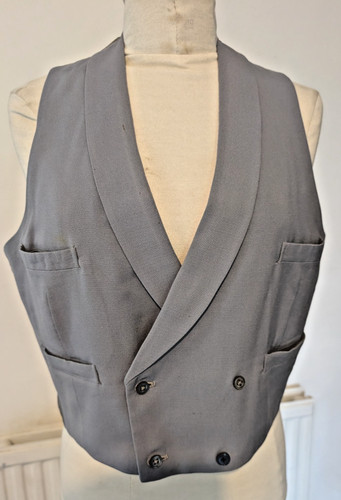 Vintage hellgraue wollweste - vintage,