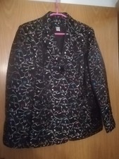 Blazer Jacke, Schwarz Gold Bunt, Fasching, Kostüm, Theater Gr. 38 - neu -