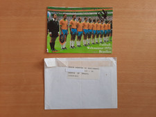 Autogrammkarte, Pele, Brasilien WM 1970 + Briefumschlag von Pele, handsigniert