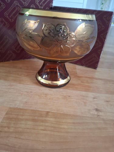 Bohemia cristal vase - gold, hand