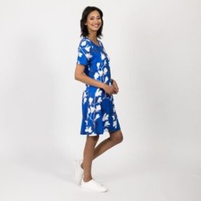 Kleid blau 42/44 Damen FASHION NEWS Wende-Kleid multicolor UVP:79,99€ D4