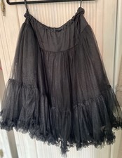 Banned Petticoat Rockabilly Tüll Rock Schwarz Größe 10 (38/40?)