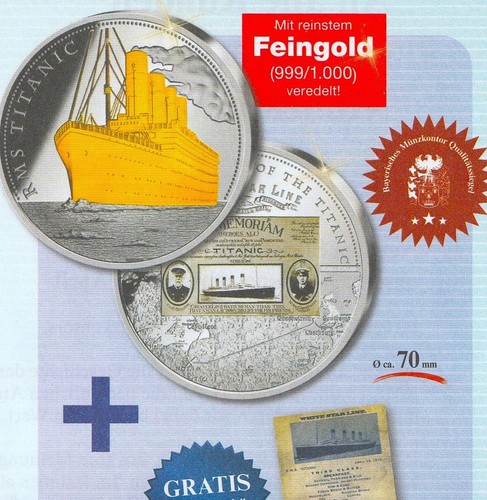 Gedenkprägung titanic 70 - -,
