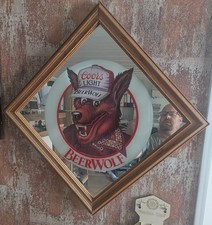 Vintage Coors Light "BEERWOLF" Werbespiegel | Sammlerstück Retro Deko