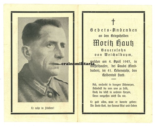 Orig sterbebild grenadier - sterbebild, +