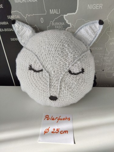 Häkelkissen polarfuchs - häkelkissen, ~