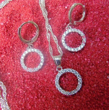 925 Silber Schmuck Set Glitzer