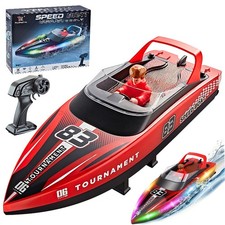 Ferngesteuertes Boot RC Boot Spielzeug Tragbares RC Boot Speedboot Kinder Rot