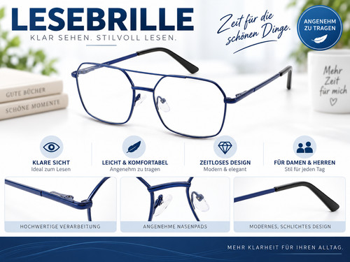Stabile lesebrille aus metall - lesebrille,