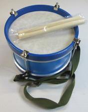 Kinder Trommel Blau - Mini Marschtrommel mit Gurt dunkelgrün + 2 Trommelstöcke