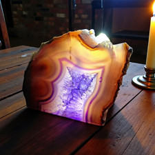 Achat-Geode-Teelichthalter