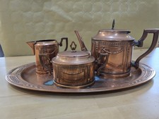 antikes Kupfer Tee Set Tablett
