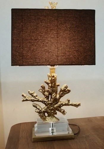 Tischlampe goldkoralle schwarz - tischlampe,