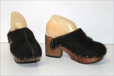 Clogs Holz gefüttert Wolle