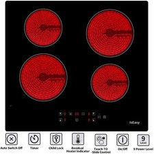 Kochfeld 4 Platten Glaskeramik