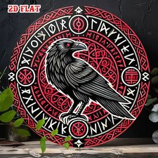 Wikinger Hugin Rabe Rot Metall