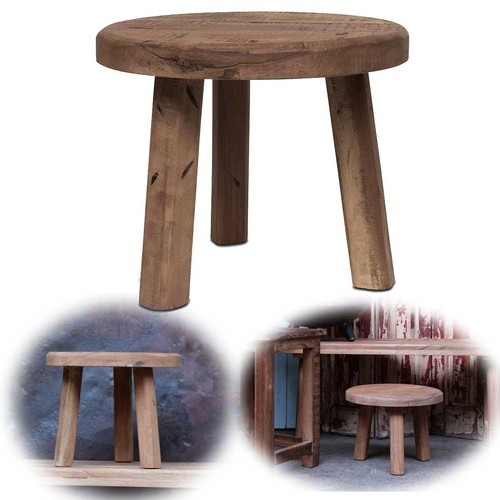 Vintage holz fuß hocker braun - vintage,