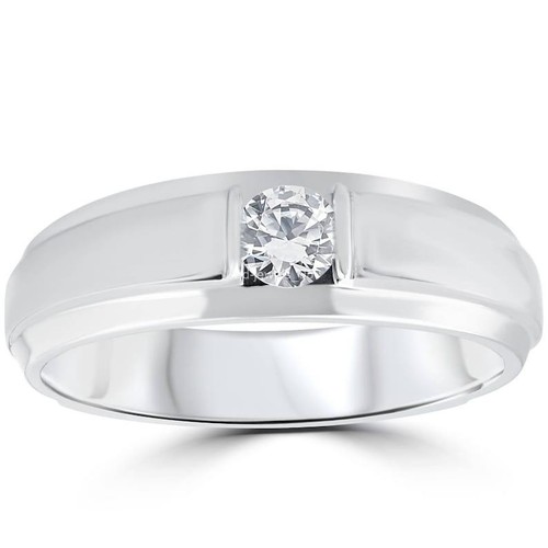 14k white gold rund - rund, 1.00ct