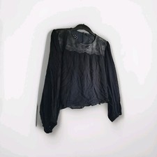 Zara Bluse Schwarz Lederimitat