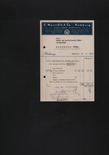 Hamburg rechnung 1937 c - rechnung,
