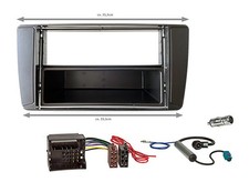 Auto 1-DIN Einbau Blende/Rahmen+Adapter für SKODA Octavia 2 1Z ab 04 (Melody)
