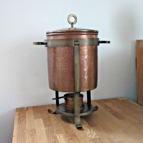 Handgeschlagener kupfer fondue - kupfer,