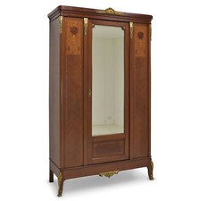 ANTIK! Dielenschrank restauriert Louis XVI Stil Spiegel Mahagoni Kleiderschrank