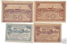 4 Banknoten Notgeld der